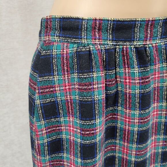 Pendelton Vintage 70s Black Stewart Tartan Plaid Wool Skirt Red Green Black - Picture 6 of 12